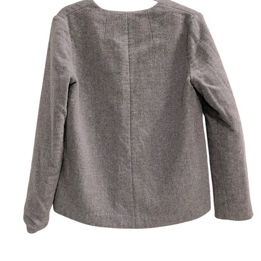 Gray Wool-Blend Boyfriend Blazer Jacket - Women - Picture 7 of 10